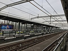 Train tracks in the station