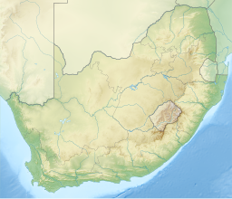 Location of the lake in South Africa.