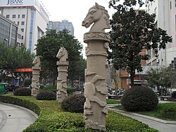 Stone pillar sculptures in Jingjiang