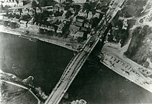 Aerial view of bridge over the Rhine
