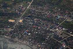 Aerial view of Maconacon after Typhoon Megi (2010)