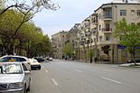 By the Jazz Center of Baku, intersection of 28 May Street in the distance