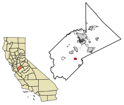 Location of Crows Landing in Stanislaus County, California.