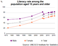 Image 35Egyptian literacy rate among the population aged 15 years and older by UNESCO Institute of Statistics (from Egypt)