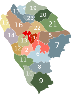 Xiaolan is labeled '16' on this map of Zhongshan
