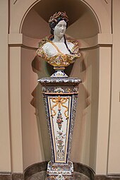 Baroque - Summer as Ceres, part of a series of anthropomorphic busts of the four seasons, a polychrome example of Rouen faience, c.1730, faience, Louvre[36]