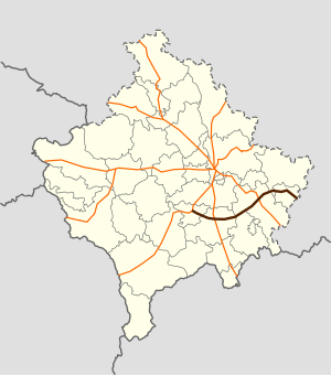 The M25.3 (N25.3) runs from the west to the east of Kosovo.