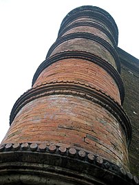 Engaged corner tower in Nine Dome Mosque