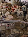 Cheeses at a local market in Le Vesinet, France