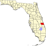 A state map highlighting Indian River County in the eastern part of the state. It is small in size.