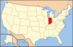 Location of Indiana in the United States