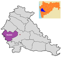 Location of Mulshi in Pune district in Maharashtra