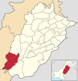 Rajanpur District highlighted within Punjab Province