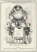 1843: 1 July cover shows Punch straddling a trumpeter