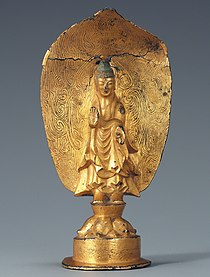 Korea's National Treasure 119. The right hand shows abhayamudra while the left is in the varadamudra.