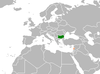 Location map for Bulgaria and Lebanon.