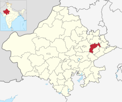Location of Dausa district in Rajasthan