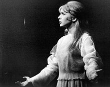 Photograph Jane Asher acting in a play.