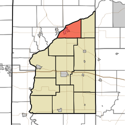 Location of Logan Township in Fountain County