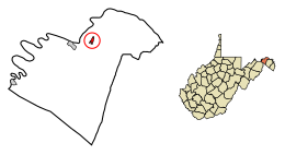 Location of Bath (Berkeley Springs) in Morgan County, West Virginia.