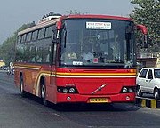 A bus of the Rainbow Bus Rapid Transit System in Pune