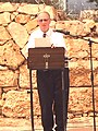Rabbi Alan Yuter speaking at the central Day to Praise event, 12 May 2016