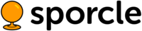 The word "sporcle" in black Museo Sans Rounded font. The O has been replaced by a negative-space representation of a globe.