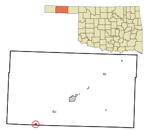 Location within Texas County, Oklahoma.