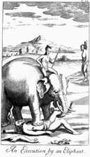Depiction of an execution by elephant