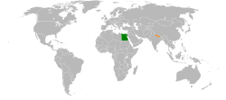Map indicating locations of Egypt and Nepal