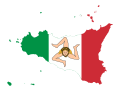 Flag map of the Sicilian Kingdom (1848-1849)