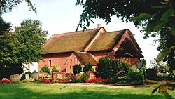 The church of Klanxbüll features a thatched roof