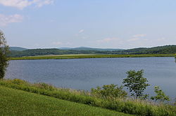 Lake and mountains in Monroe Township
