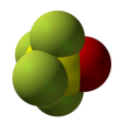 Space-filling model of thionyl tetrafluoride
