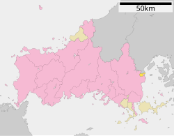 Location of Waki in Yamaguchi Prefecture