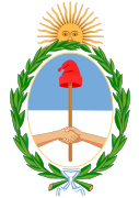 The coat of arms of Argentina includes a Phrygian cap atop a pike being held by two clasping hands, as a symbol of national unity and the willingness to fight for freedom.