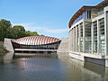 Image 34A wing of Crystal Bridges spans its namesake spring, April 2012 (from Culture of Arkansas)