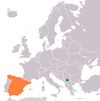 Location map for Kosovo and Spain.