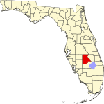 A state map highlighting Highlands County in the southern part of the state. It is large in size.
