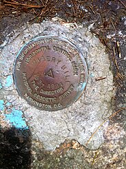 National Geodetic Survey marker on Mount Misery summit.