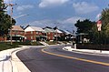 Old Harford Road at Chesley Avenue, Baltimore City, MD, looking north toward intersection with Moore Avenue in 1985, showing post-World War II semi-detached homes built c. 1953