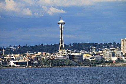 Space Needle seen from Wenatchee Ferry on Puget Sound