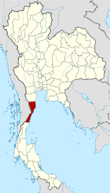 Map of Thailand highlighting Prachuap Khiri Khan province