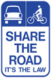 Share The Road Signs, commonly found along busy roads, such as Wyandotte Street