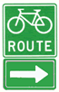 Older bike route signs, still very common in Windsor, and some are still being erected, albeit at a slower pace than newer ones, as shown above