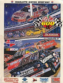 The 1996 Coca-Cola 600 program cover, with artwork by NASCAR artist Sam Bass.