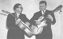John Kippax (left) with his literary and musical collaborator Dan Morgan, c.1957