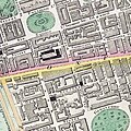 Map of much of part of Mayfair (south) and Marylebone (north) c. 1830 the square is top left