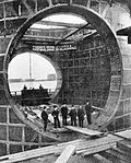 Blackwall Tunnel under construction
