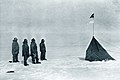 Image 16Roald Amundsen, Helmer Hanssen, Sverre Hassel and Oscar Wisting (l–r) at Polheim, the tent erected at the South Pole on 16 December 1911 as the first expedition (from History of Norway)